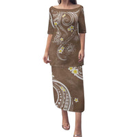 Polynesia Tribal Puletasi Mocha Plumeria Tentacles