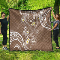 Polynesia Tribal Quilt Mocha Plumeria Tentacles