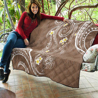 Polynesia Tribal Quilt Mocha Plumeria Tentacles