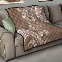 Polynesia Tribal Quilt Mocha Plumeria Tentacles