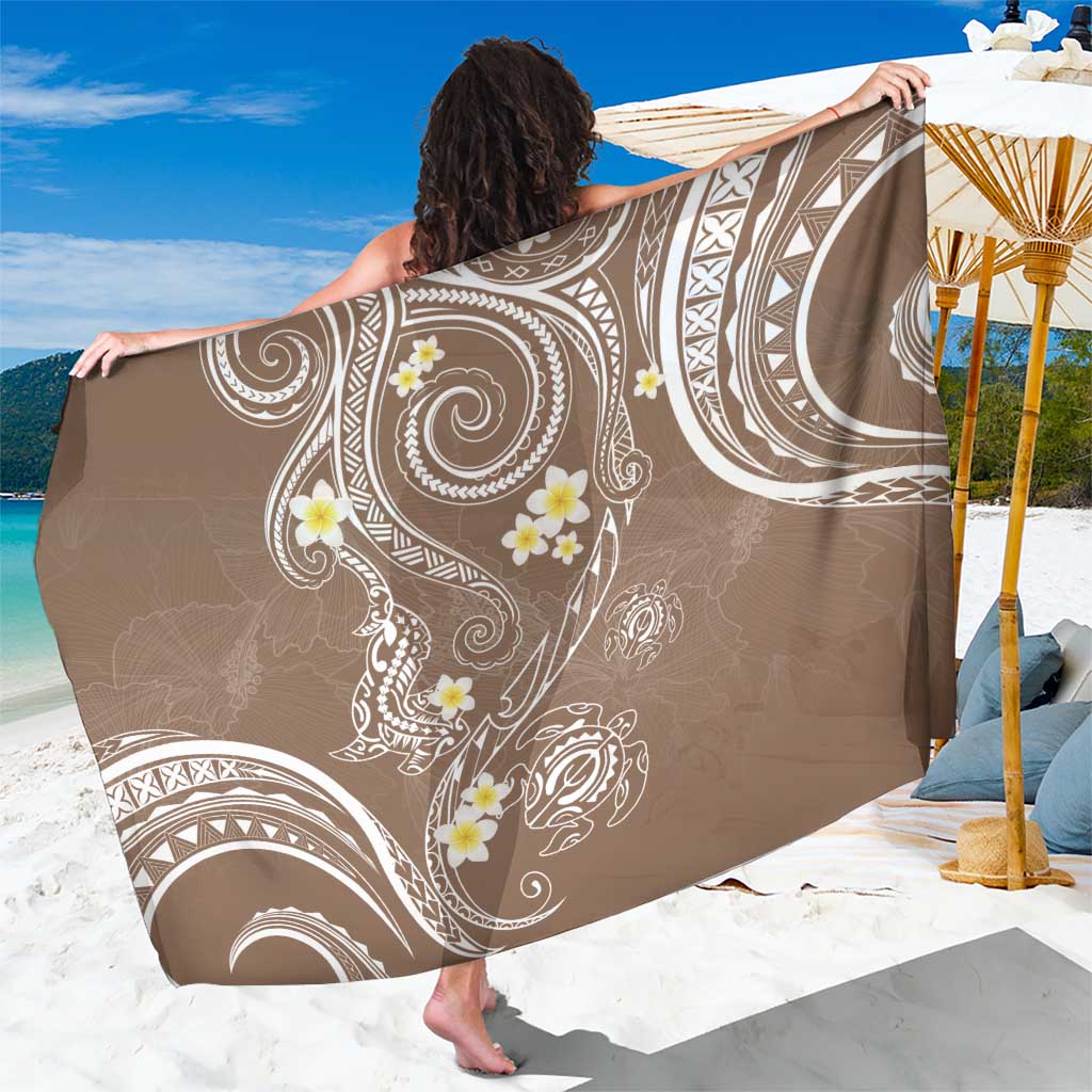 Polynesia Tribal Sarong Mocha Plumeria Tentacles LT7 One Size 44 x 66 inches Mocha - Polynesian Pride