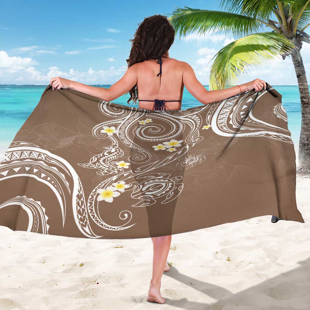 Polynesia Tribal Sarong Mocha Plumeria Tentacles