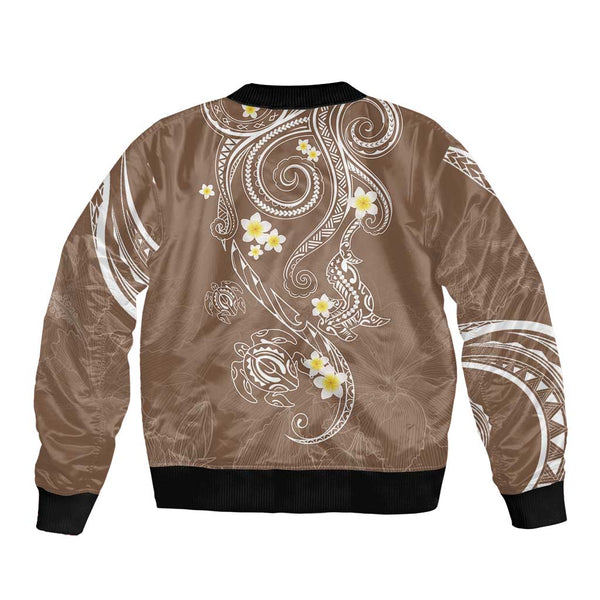 GLUDEAR Men's Polynesian Tribal Print Zipper Hoodie - Oversize Long Sleeve Sweatshirt, Plumeria Fish Design