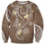 Polynesia Tribal Sweatshirt Mocha Plumeria Tentacles