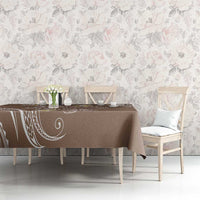 Polynesia Tribal Tablecloth Mocha Plumeria Tentacles