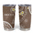 Polynesia Tribal Tumbler Cup Mocha Plumeria Tentacles