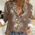 Polynesia Tribal Women Casual Shirt Mocha Plumeria Tentacles