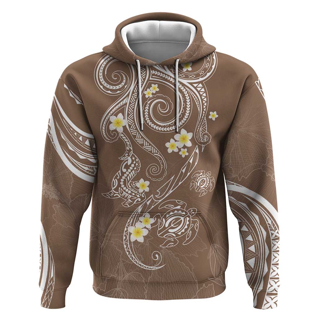 Polynesia Tribal Zip Hoodie Mocha Plumeria Tentacles LT7 Pullover Hoodie Mocha - Polynesian Pride