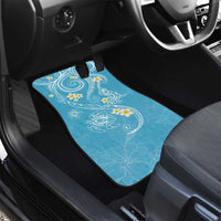 Polynesia Tribal Car Mats Turquoise Plumeria Tentacles