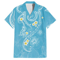 Polynesia Tribal Family Matching Off Shoulder Maxi Dress and Hawaiian Shirt Turquoise Plumeria Tentacles