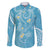 Polynesia Tribal Family Matching Short Sleeve Bodycon Dress and Hawaiian Shirt Turquoise Plumeria Tentacles