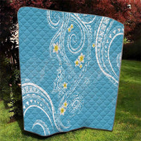 Polynesia Tribal Quilt Turquoise Plumeria Tentacles