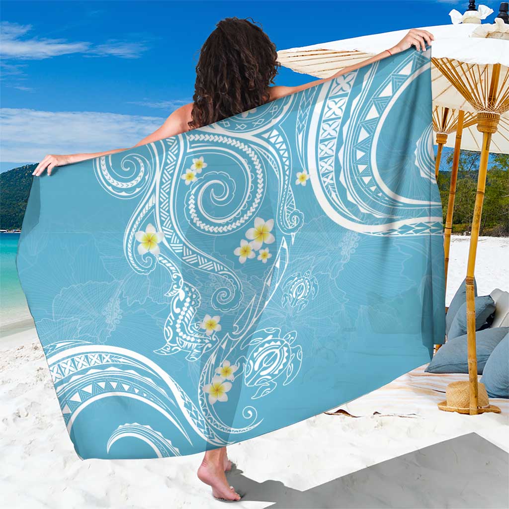 Polynesia Tribal Sarong Turquoise Plumeria Tentacles LT7 One Size 44 x 66 inches Turquoise - Polynesian Pride