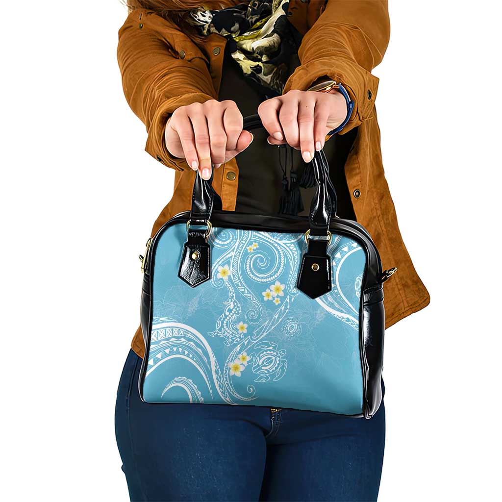 Polynesia Tribal Shoulder Handbag Turquoise Plumeria Tentacles LT7 One Size Turquoise - Polynesian Pride