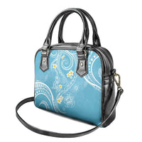 Polynesia Tribal Shoulder Handbag Turquoise Plumeria Tentacles