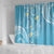 Polynesia Tribal Shower Curtain Turquoise Plumeria Tentacles