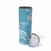 Polynesia Tribal Skinny Tumbler Turquoise Plumeria Tentacles
