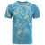 Polynesia Tribal T Shirt Turquoise Plumeria Tentacles