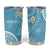 Polynesia Tribal Tumbler Cup Turquoise Plumeria Tentacles