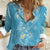 Polynesia Tribal Women Casual Shirt Turquoise Plumeria Tentacles