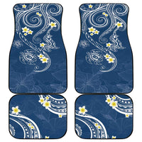 Polynesia Tribal Car Mats Deep Blue Plumeria Tentacles