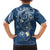 Polynesia Tribal Family Matching Summer Maxi Dress and Hawaiian Shirt Deep Blue Plumeria Tentacles
