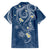 Polynesia Tribal Family Matching Summer Maxi Dress and Hawaiian Shirt Deep Blue Plumeria Tentacles