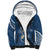 Polynesia Tribal Sherpa Hoodie Deep Blue Plumeria Tentacles