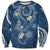 Polynesia Tribal Sweatshirt Deep Blue Plumeria Tentacles