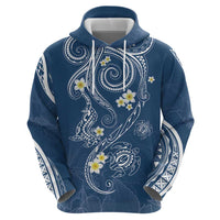 Polynesia Tribal Zip Hoodie Deep Blue Plumeria Tentacles LT7 - Polynesian Pride