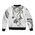 Polynesia Tribal Bomber Jacket White Plumeria Tentacles