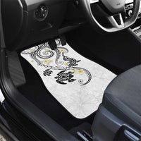Polynesia Tribal Car Mats White Plumeria Tentacles