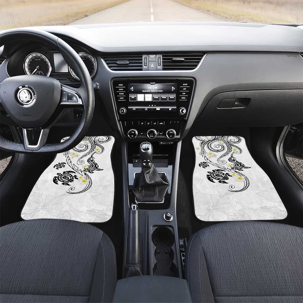 Polynesia Tribal Car Mats White Plumeria Tentacles