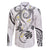 Polynesia Tribal Family Matching Short Sleeve Bodycon Dress and Hawaiian Shirt White Plumeria Tentacles