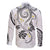 Polynesia Tribal Family Matching Short Sleeve Bodycon Dress and Hawaiian Shirt White Plumeria Tentacles