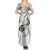 Polynesia Tribal Family Matching Summer Maxi Dress and Hawaiian Shirt White Plumeria Tentacles