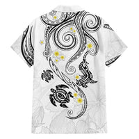 Polynesia Tribal Family Matching Tank Maxi Dress and Hawaiian Shirt White Plumeria Tentacles LT7 - Polynesian Pride