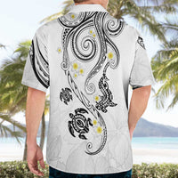 Polynesia Tribal Hawaiian Shirt White Plumeria Tentacles