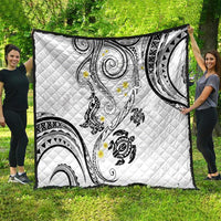 Polynesia Tribal Quilt White Plumeria Tentacles