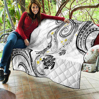 Polynesia Tribal Quilt White Plumeria Tentacles