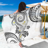 Polynesia Tribal Sarong White Plumeria Tentacles