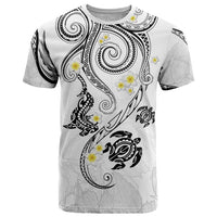 Polynesia Tribal T Shirt White Plumeria Tentacles