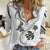 Polynesia Tribal Women Casual Shirt White Plumeria Tentacles
