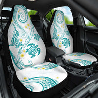 Polynesia Tribal Car Seat Cover Teal Plumeria Tentacles