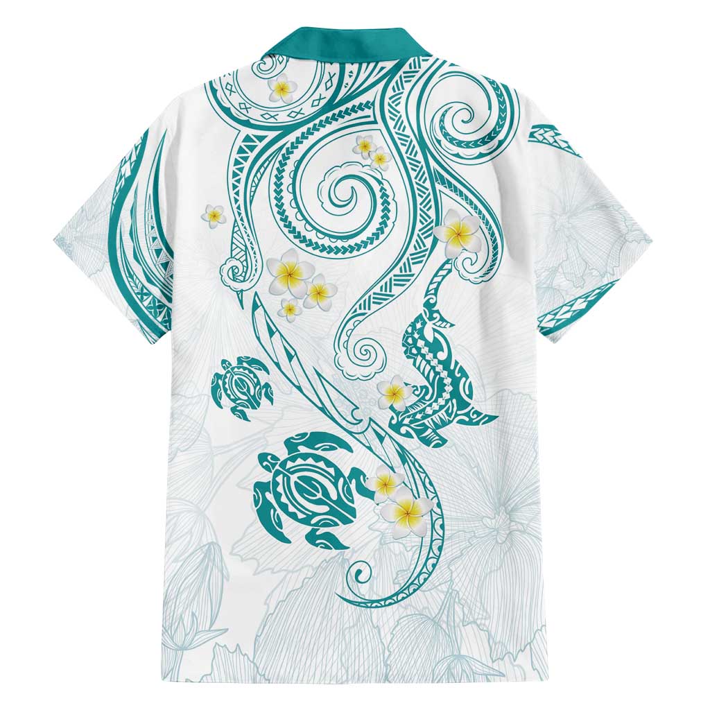 Polynesia Tribal Family Matching Tank Maxi Dress and Hawaiian Shirt Teal Plumeria Tentacles LT7 - Polynesian Pride