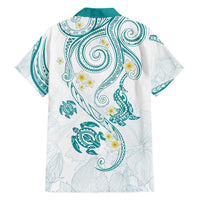 Polynesia Tribal Family Matching Tank Maxi Dress and Hawaiian Shirt Teal Plumeria Tentacles LT7 - Polynesian Pride