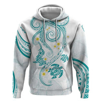Polynesia Tribal Zip Hoodie Teal Plumeria Tentacles LT7 Pullover Hoodie Teal - Polynesian Pride