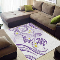 Polynesia Tribal Area Rug Lilac Plumeria Tentacles