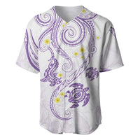 Polynesia Tribal Baseball Jersey Lilac Plumeria Tentacles LT7 Lilac - Polynesian Pride