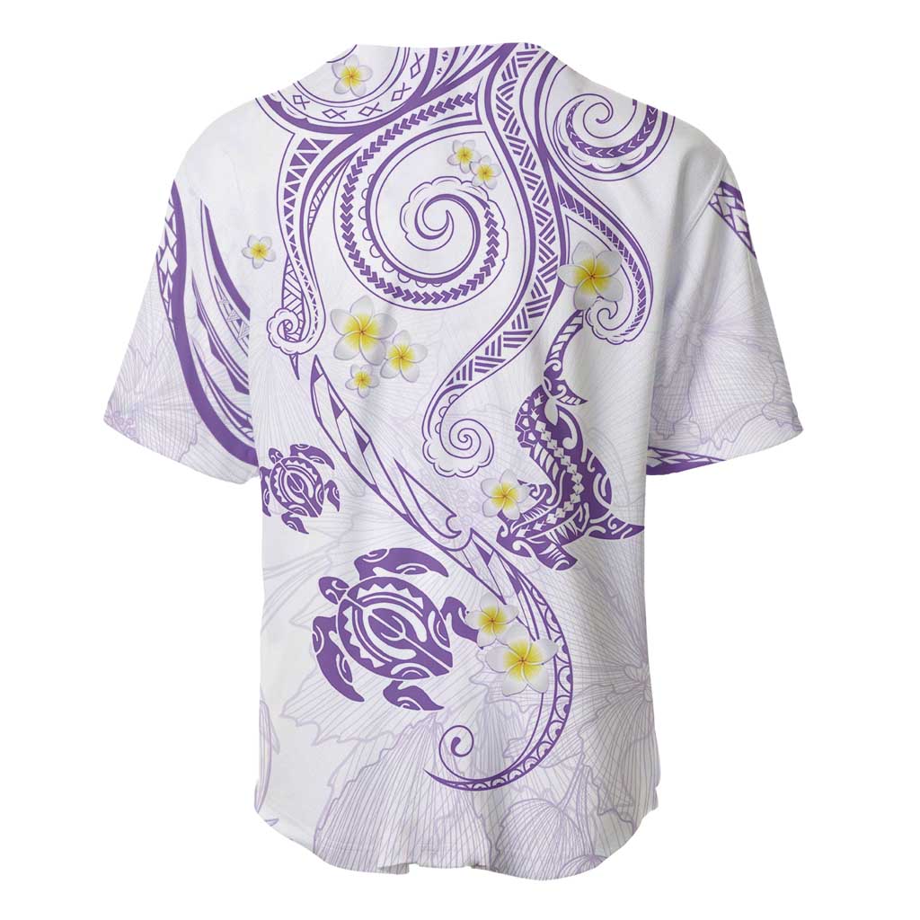 Polynesia Tribal Baseball Jersey Lilac Plumeria Tentacles LT7 - Polynesian Pride